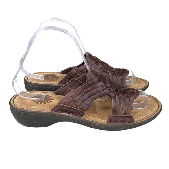 UGG Shoes - UGG Women’s Karla Brown Leather Boho Casual Sandals Size US 6